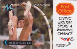 Paytelco, PYPO002, Athletics (Post Office), Andy Ashurst, 2 Scans.  1PPOA - Mercury Communications & Paytelco