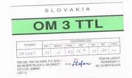 QSL- 120    SLOVAKIA : BRATISLAVA : OM3TTL - Autres & Non Classés