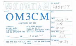 QSL- 122    SLOVAKIA : ZAHORSKA VES : OM3CM - Autres & Non Classés