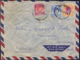 MALAYA - SINGAPOUR - SINGAPORE / 1954 LETTRE AVION POUR LA FRANCE (ref 3991) - Singapore (...-1959)