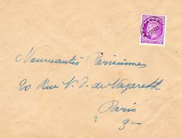 CERES DE MAZELIN - Préo 1,50F Lilas Sur Lettre - 1945-47 Cérès De Mazelin