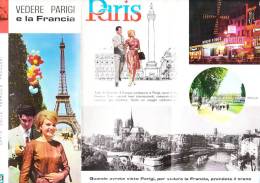 B0805 - Brochure Turistica - PARIGI E La FRANCIA - TRENI/CARTINA FERROVIE FRANCESI 1965 - Turismo, Viaggi