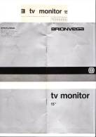 B0821 - TV MONITOR 15'' BRIONVEGA Design Bellini Anni '70 Libretto Istruzioni/ELETTRODOMESTI CI/MODERNARIATO - Televisie