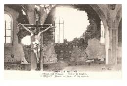 CPA :  68 - Steinbach : Ruines De L´Eglise : Christ Au 1er Plan , Murs Effondrés Au 2ème Plan - Guerre 1914-18