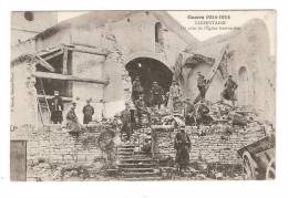 CPA : 88 - Clézentaine : Un Coin De L'Eglise Bombardée : Ruines De L'Eglise + Soldats - War 1939-45