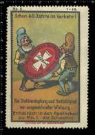 Old Original German Poster Stamp (cinderella Reklamemarke)  Apotheke Pharmacy Dwarf Lilliputian Zwerg - Farmacia