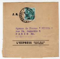 SUISSE - BANDE  JOURNAUX  De "L'express" Pour "agence De Presse Record" -1948 - Lettres & Documents