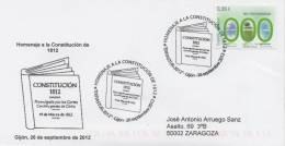 SPAIN. POSTMARK TRIBUTE TO CONSTITUTION. GIJON 2012 - Kriegssteuermarken