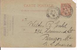 CARTE POSTALE, 10, MONACO / U.S. AMERICA, VIAGGIATA  13/1/1921, - Enteros  Postales