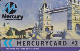 Mercury, MER090, Tower Bridge, London (No Date), 2 Scans.  10MERA - Mercury Communications & Paytelco