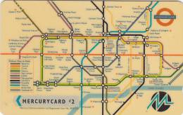 Mercury, MER117, LRT Underground Map (Issue 2), 2 Scans.  23MERA - Mercury Communications & Paytelco