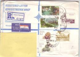 Lettre Recommandée De Houtbaai Vers La Belgique Du 30/3/1992 Avec 6 Timbres Différents - Brieven En Documenten