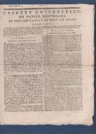 GAZETTE UNIVERSELLE OU PAPIER NOUVELLES 10 02 1792 - AUTRICHE - HOLLANDE - BRUXELLES - ALSACE LORRAINE - BIENS EMIGRES - Zeitungen - Vor 1800