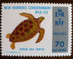 NOUVELLES HEBRIDES Tortues (Yvert N° 384 Tortue Seule) LEGENDE ANGLAISE Neuf Sans Charniere. MNH - Tartarughe