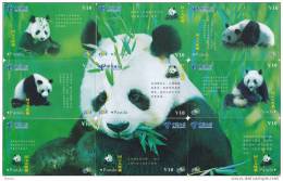 China, Panda 9 Cards Puzzle, 2 Scans. - Puzzles