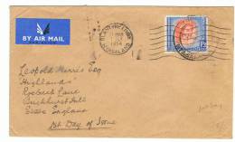 Lettre Pour L'Angleterre Du 01-07-1954, Premier Jour Du Timbre, Pas Courant - Rhodesia & Nyasaland (1954-1963)