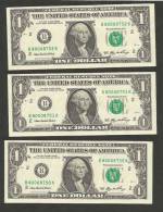 United States Of America - 1 DOLLAR - 2006 (5 Consecutive BANKNOTES - SERIAL NUMBER) - Billetes De La Reserva Federal (1928-...)