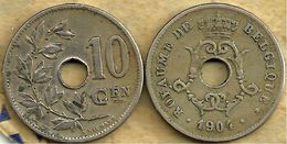 BELGIUM 10 CENTIMES FLOWER FRONT CROWN FRENCH TITLE BACK 1904 KM? READ DESCRIPTION CAREFULLY !!! - 10 Cents