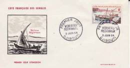 Cote De Somalis = Enveloppe   1964 ~ Barque   N°321 Obl. - Cartas & Documentos