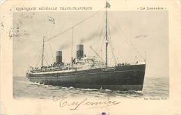 Delcampe - COMPAGNIE GENERALE TRANSATLANTIQUE LA LORRAINE - Dampfer