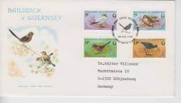 Guernesey YT 160/3 FDC : Fou De Bassan , Crète De Feu , Fauvette Et Chevalier Tacheté - 1978 - Collections, Lots & Series