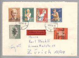 BRD 1958-10-06 Düsseldorf Expressbrief Nach Zürich Interessante Frankatur - Lettres & Documents