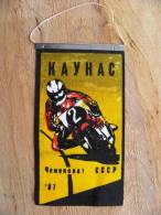 FANION PENNANT From Lithuania Sport Motocross Motorbyke Kaunas USSR Championship 1987 - Automobile - F1