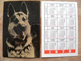 Small Calendar From Latvia 1979 Dog Chien Shepherd - Petit Format : 1971-80