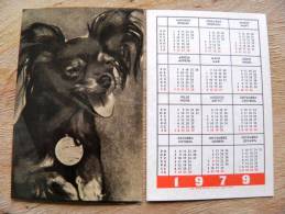 Small Calendar From Latvia 1979 Dog Chien - Kleinformat : 1971-80