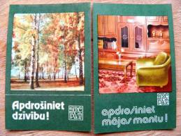 2 Different Small Calendar From USSR Latvia 1978,   Insurance - Kleinformat : 1971-80