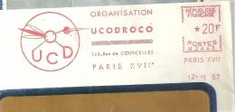 "Ucodroco"- EMA Secap N - Enveloppe  Entière, Pli Hors Empreinte (K461) - Storks & Long-legged Wading Birds