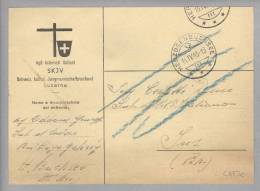 Motiv Militär CH Internierten Post 1945-04-16 Herzogenbuchsee, Kriegsgefangen Ins CampoJens Be Postkarte - Documenten