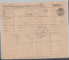 Penang1925: Telegraph To Madras - Other & Unclassified