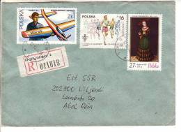 GOOD POLAND " REGISTERED " Postal Cover To ESTONIA 1984 - Good Stamped: Airplane ; Art ; Olympic - Covers & Documents