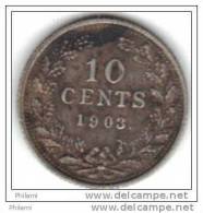 PAYS BAS KM N° 135 1903 10cts SILVER . (PJ3) - 10 Cent