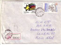 GOOD POLAND " REGISTERED " Postal Cover To ESTONIA 1987 - Good Stamped: New Year ; Post - Storia Postale