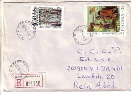 GOOD POLAND " REGISTERED " Postal Cover To ESTONIA 1987 - Good Stamped: Art - Covers & Documents