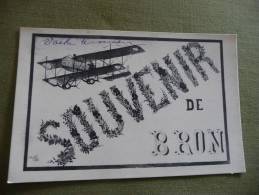 CPA Fantaisie Souvenir De Bron .Avion.Aviation.1917 - Bron