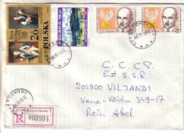 GOOD POLAND " REGISTERED " Postal Cover To ESTONIA 1988 - Good Stamped: Art ; Industry ; Arciszewski - Lettres & Documents