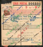 Colis Postaux Bulletin D´expédition 8.6fr 3kg Timbre 2.70fr Barré 3.0fr N° 906804 (cachet Gare SNCF CASTELJALOUX MIDI) - Covers & Documents