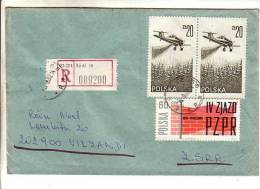 GOOD POLAND " REGISTERED " Postal Cover To ESTONIA 1982 - Good Stamped: Pzpr ; Airplane - Covers & Documents