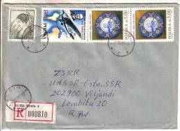 GOOD POLAND " REGISTERED " Postal Cover To ESTONIA 1981 - Good Stamped: Ceramic ; Airplane / Map - Lettres & Documents