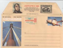 Australia Aerogramme FDC Sydney Centerpoint Tower New South Wales 8-4-1988 Aeropex 88 - Aérogrammes