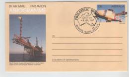 Australia Aerogramme FDC Gas Drilling Platform Western Australia 8-7-1987 - Aerogrammi