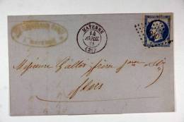 France: Lettre 1861, Mayenne PC 1940 A Flers (Orne) - 1849-1876: Période Classique