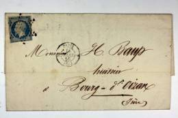 France: Lettre 1854, Paris A Bourg D'oisan - 1849-1876: Période Classique