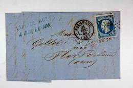 France: Lettre 1860, Bar-le-Duc A Flers Via Strassbourg - 1849-1876: Période Classique