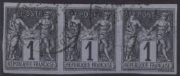 #25# COLONIES GENERALES N° 37 Bande De 3 Oblitéré Pointe-à-Pitre (Guadeloupe) - Sage