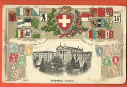 C1163 Winterthur, Stadthaus. Litho En Relief.Circulé En 1907. No 13076. Petite Cassure. - Winterthur