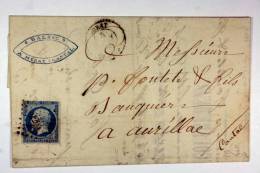 France: Lettre 1855 Murat A Aurillac - 1849-1876: Période Classique